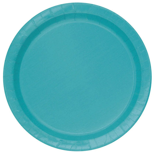 PAPER PLATES - CARIBBEAN TEAL - PACK OF 16