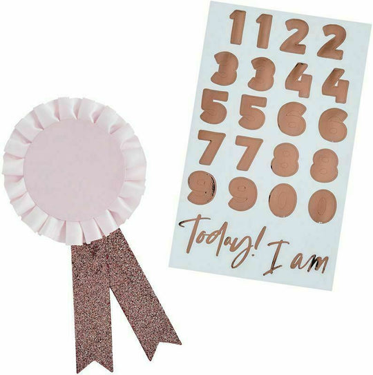 BIRTHDAY BADGE - CUSTOMISABLE - ROSE GOLD