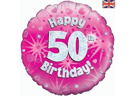 18" FOIL - HAPPY 50TH BIRTHDAY! - PINK