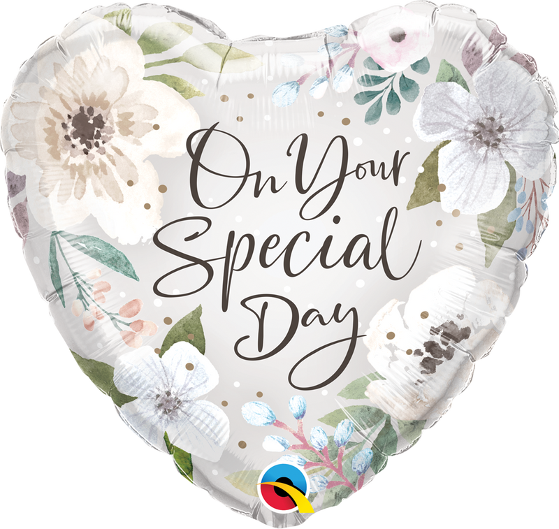 18" FOIL - SPECIAL DAY WHITE FLORAL