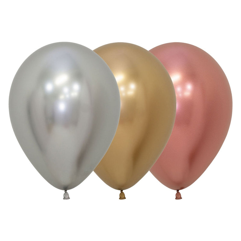 12" LATEX - CHROME CLASSIC ASSORTMENT - PACK OF 50-Latex Balloon Packs-Partica Party