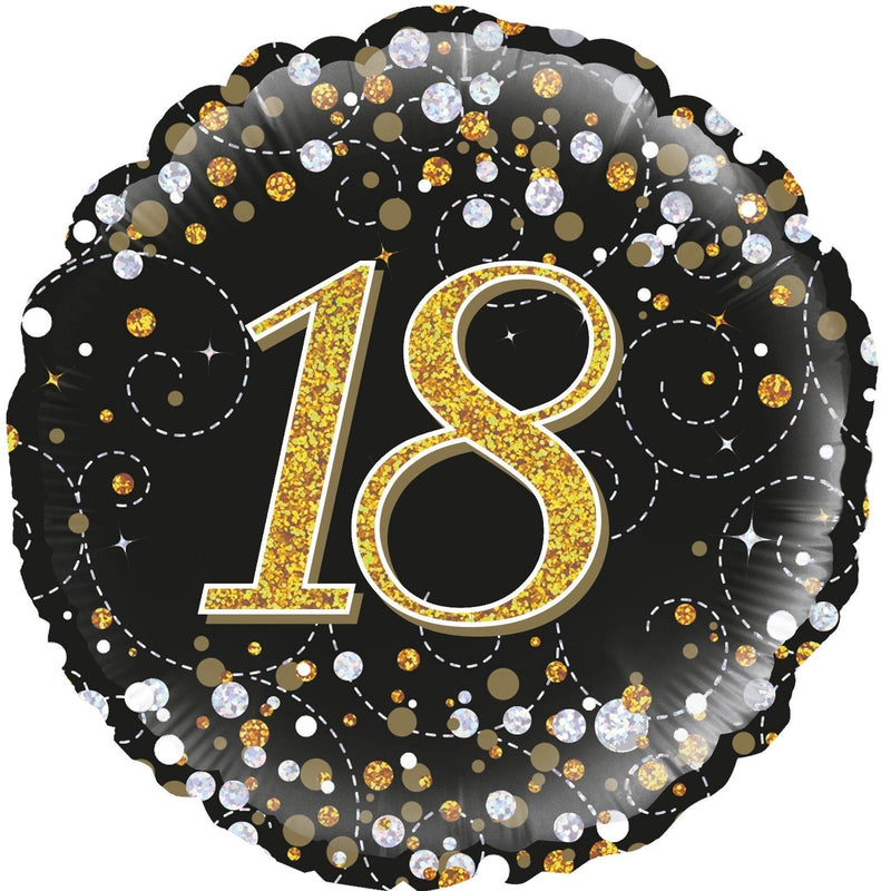 18" FOIL - AGE 18 - GOLD SPARKLING FIZZ-Balloon-Partica Party
