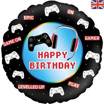 18" FOIL - HAPPY BIRTHDAY - CONTROLLER-Game Balloons-Partica Party