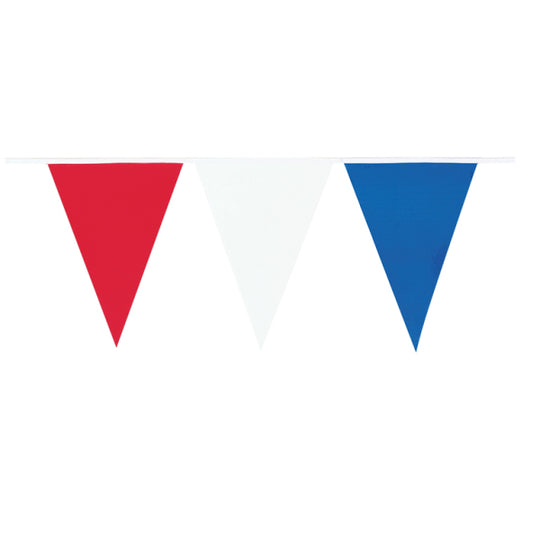 PENNANT BANNER - RED, WHITE & BLUE - 36.5M X 45.7M