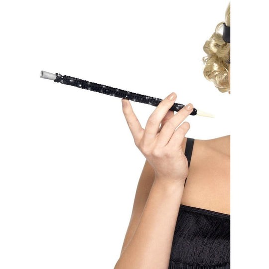 20s STYLE CIGARETTE HOLDER -  BLACK -  SEQUIN