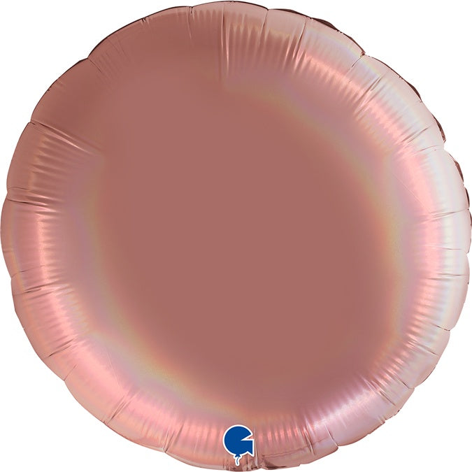 36" FOIL - CIRCLE - HOLOGRAPHIC PLATINUM ROSE