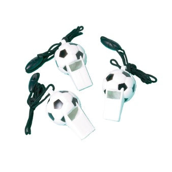 PARTY BAG FILLERS - FOOTBALL WHISTLES - PACK OF 12
