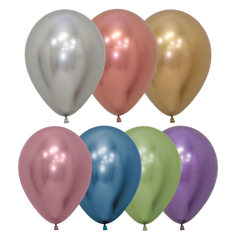 5" LATEX - CHROME ASSORTED COLOURS - PACK OF 50-Latex Balloon Packs-Partica Party
