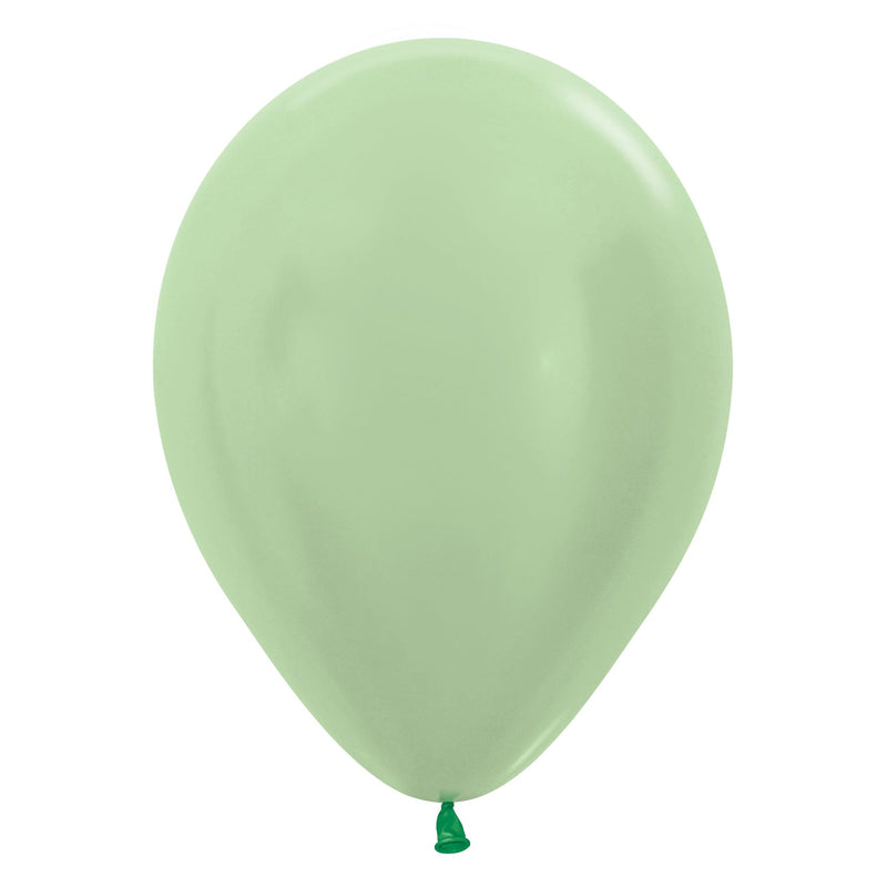 5" LATEX - METALLIC LIGHT GREEN - PACK OF 100-Latex Balloon Packs-Partica Party
