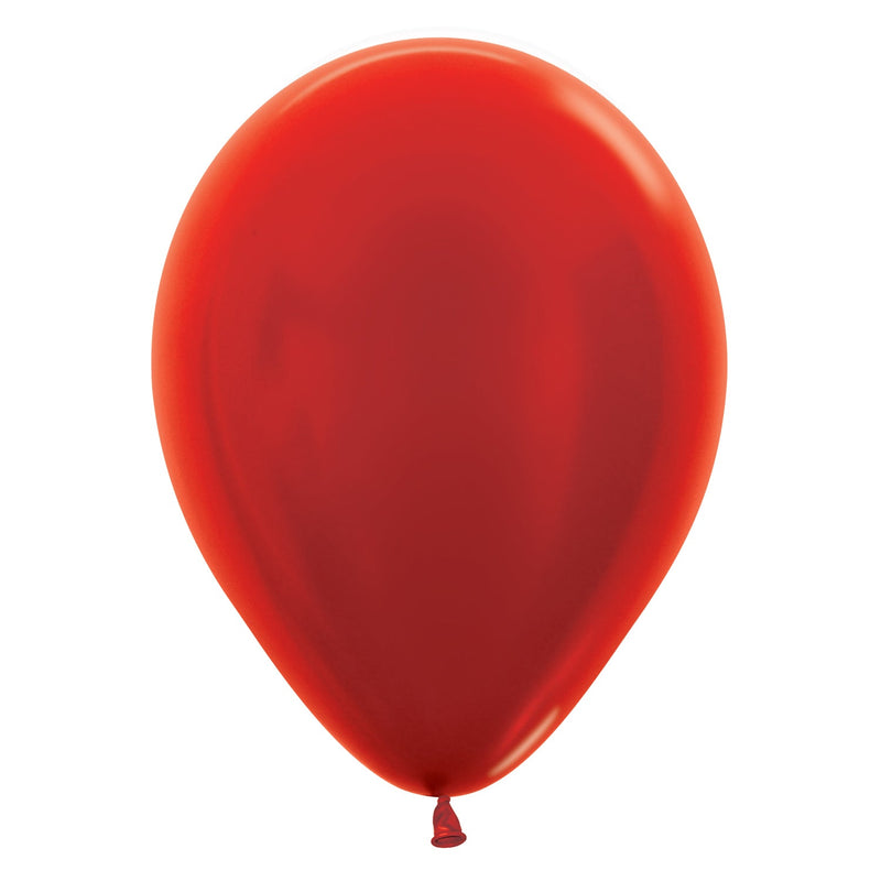 5" LATEX - METALLIC RED - PACK OF 100-Latex Balloon Packs-Partica Party