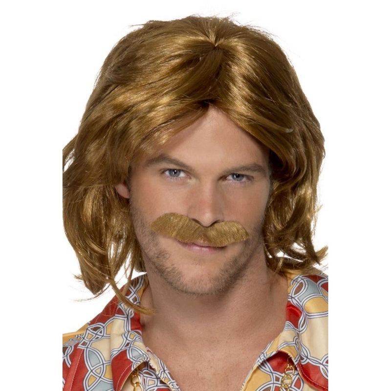70S SUPER TROOPER WIG & MOUSTACHE - GINGER-THEMED WIGS-Partica Party