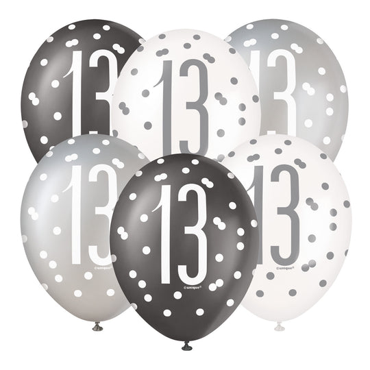 PACK OF 6 LATEX - 13th - BLACK