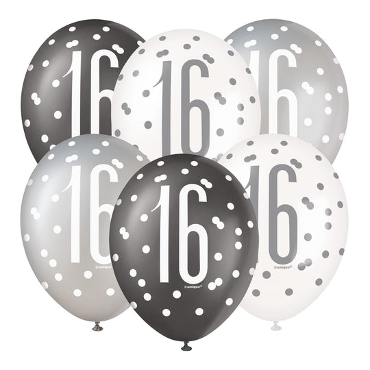 PACK OF 6 LATEX - 16th - BLACK