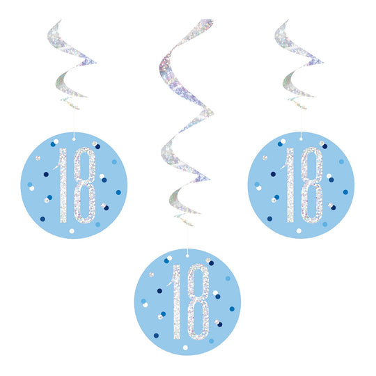 SWIRL DECORATIONS - 18th - BLUE