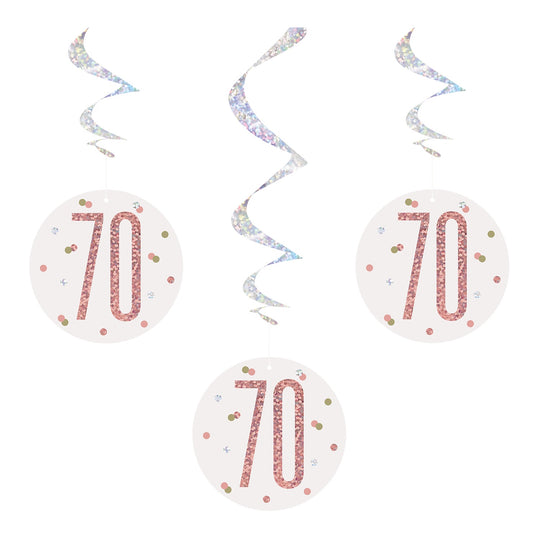 SWIRL DECORATIONS - 70th - ROSE GOLD