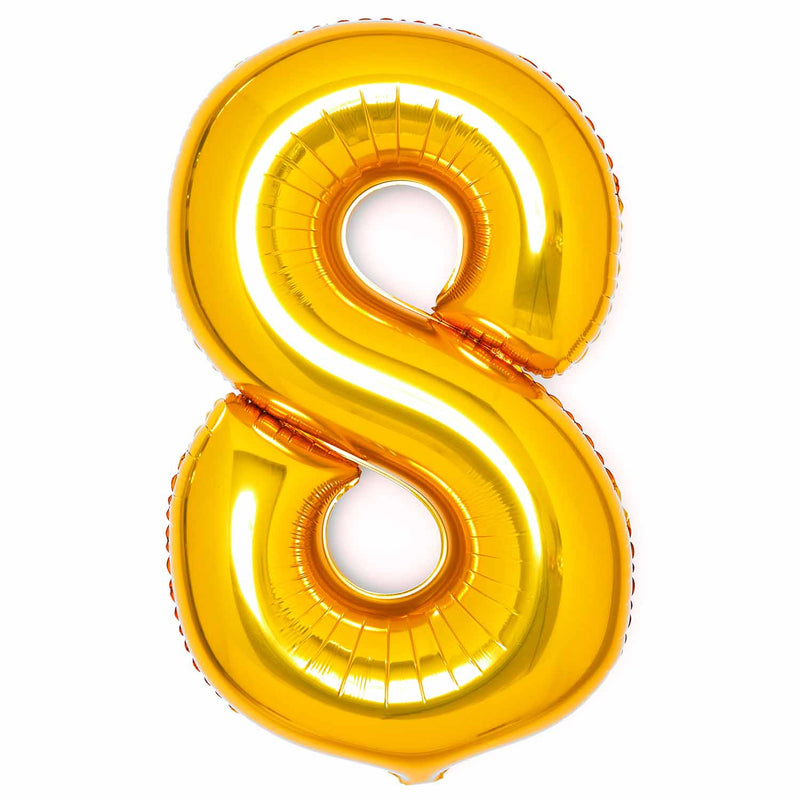 JUMBO NUMBER - 8 - GOLD - Partica Party