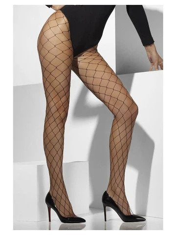 DIAMOND NET TIGHTS - BLACK