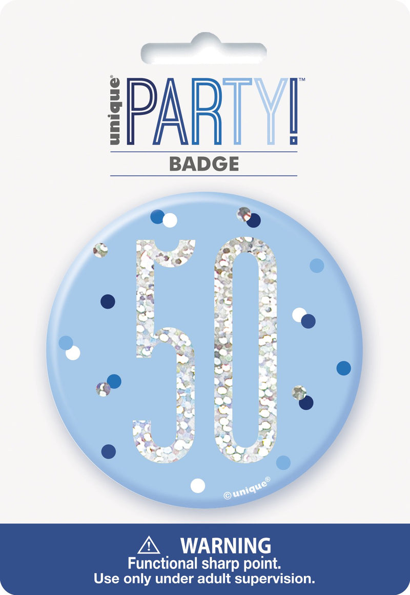 BADGE - 50 - BLUE-BADGE-Partica Party