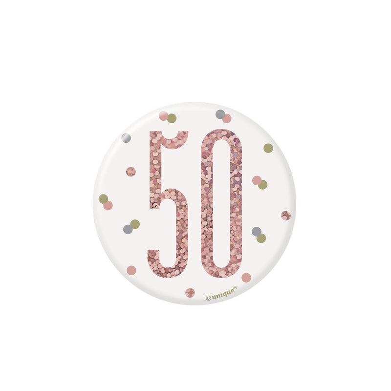 BADGE - 50 - ROSE GOLD-BADGE-Partica Party