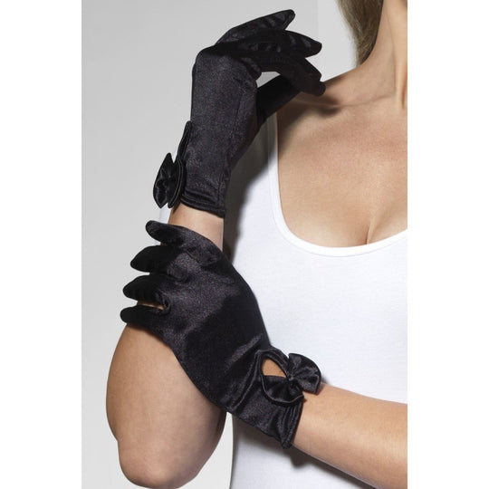 BOW GLOVES - BLACK