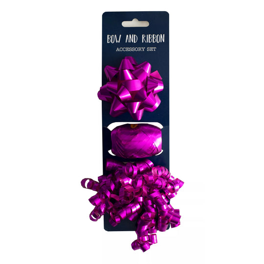 BOW & RIBBON SET - FUSCHIA
