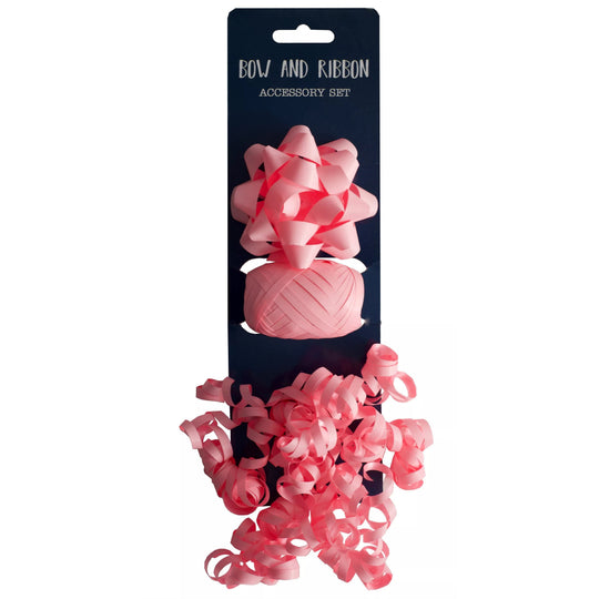 BOW & RIBBON SET - LIGHT PINK