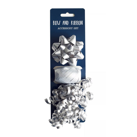 BOW & RIBBON SET - SILVER
