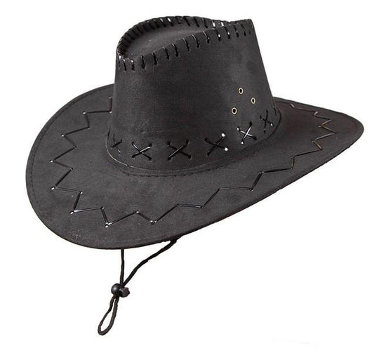 SUEDE COWBOY HAT - BLACK