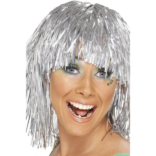 CYBER TINSEL WIG - SILVER