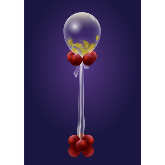 CUSTOM FEATHER BUBBLE BALLOON - TULLE & BALLOON BASE