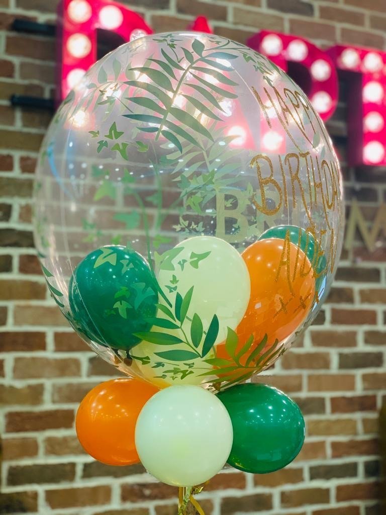 Custom Multi Bubble Balloon - Ribbon & Weight-CUSTOM BUBBLE-Partica Party
