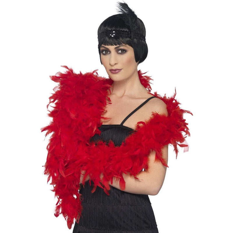 DELUXE FEATHER BOA - RED-1920-Partica Party