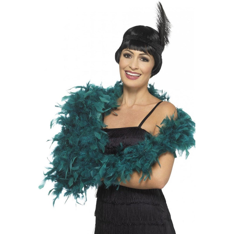 DELUXE FEATHER BOA - TEAL-1920-Partica Party