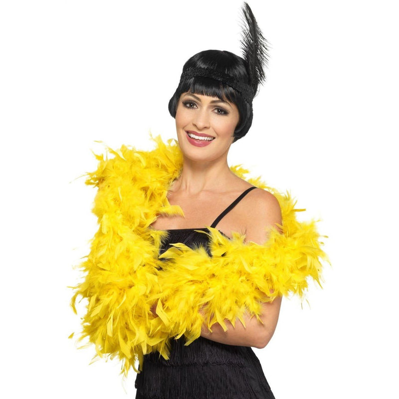 DELUXE FEATHER BOA - YELLOW-1920-Partica Party