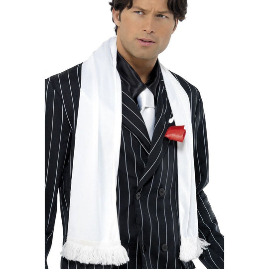 20s SCARF WITH TASSELS - WHITE