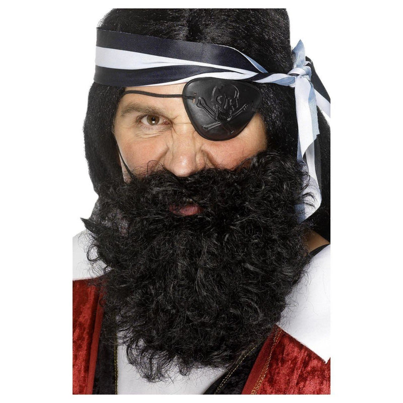 DELUXE PIRATE BEARD - BLACK-BEARDS & MOUSTASHES-Partica Party