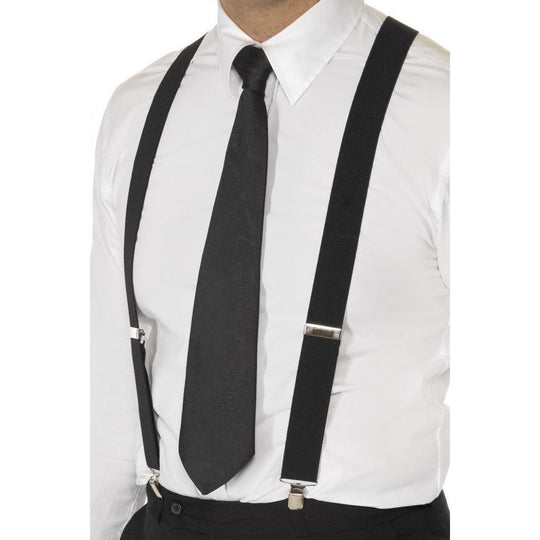 ELASTICATED BRACES - BLACK