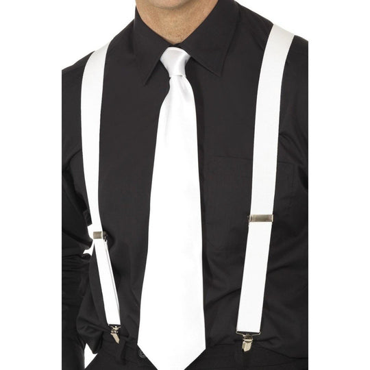 ELASTICATED BRACES - WHITE