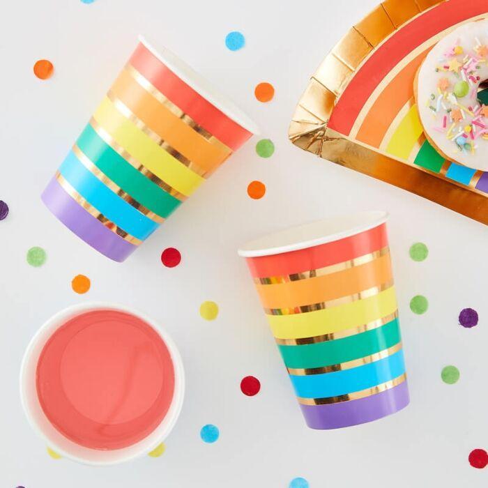 GOLD FOILED RAINBOW PAPER CUPS-CUPS-Partica Party