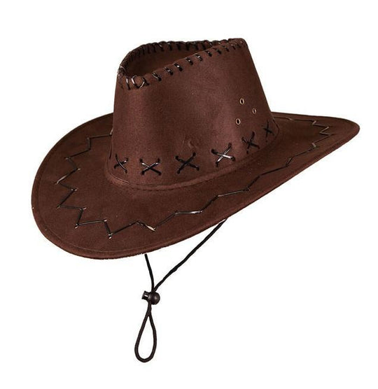 HAT - COWBOY - LIGHT BROWN SUEDE