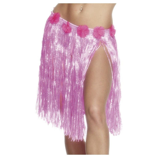 HAWAIIAN HULA SKIRT - NEON PINK