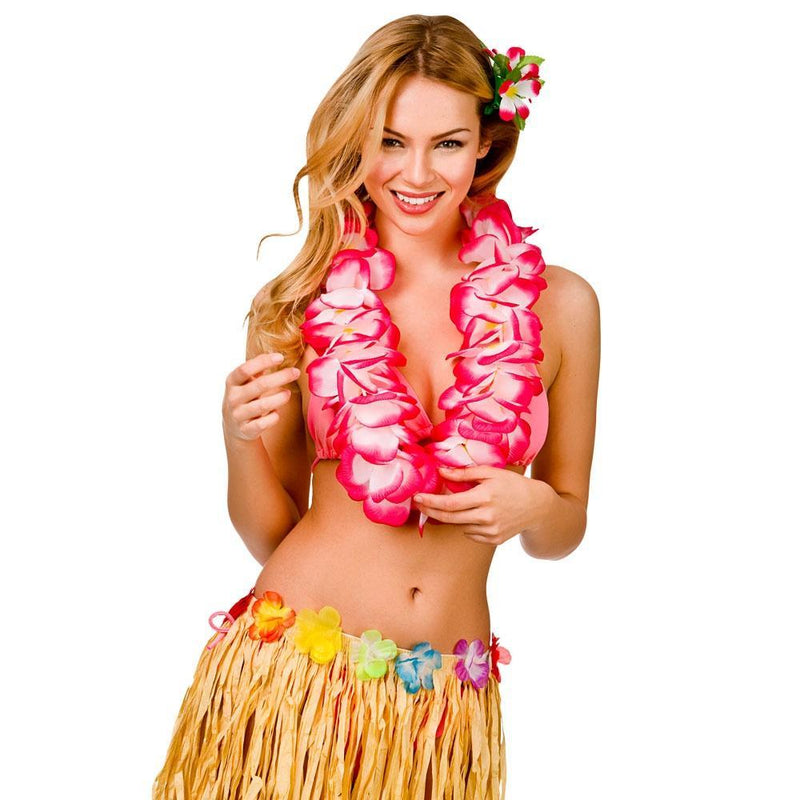 HAWAIIAN LEI - TWO TONE HOT PINK LARGE-Hawaiian-Partica Party