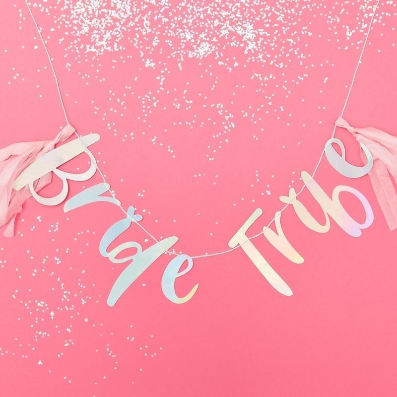 HEN PARTY - BRIDE TRIBE BUNTING - IRIDESCENT-BANNER-Partica Party