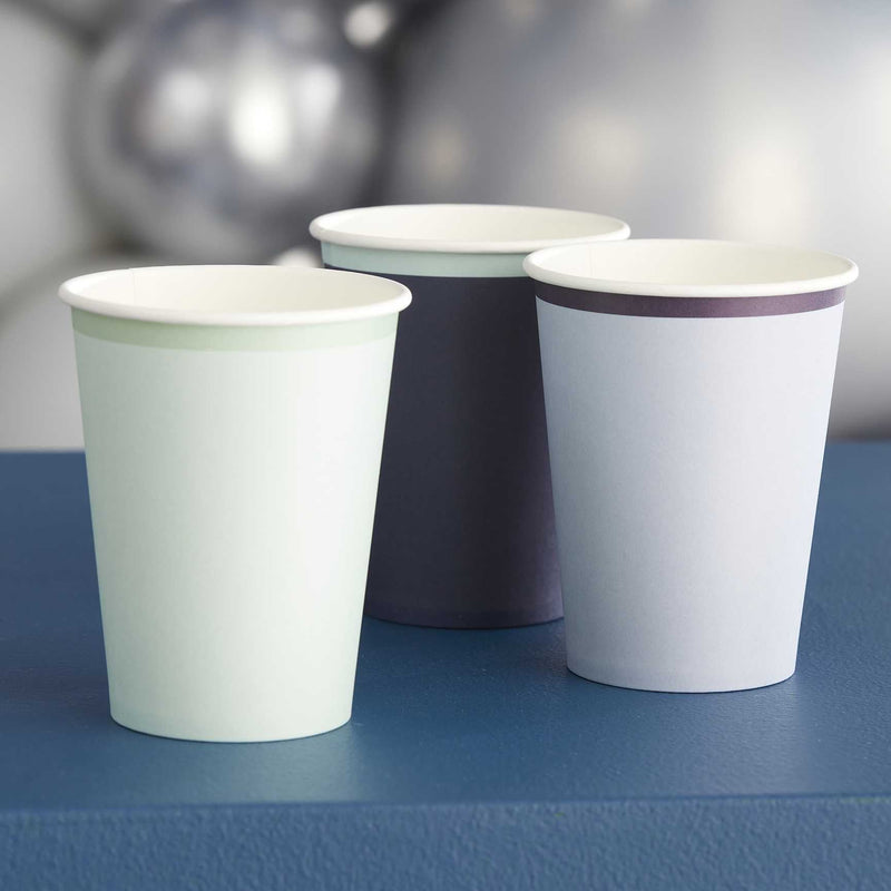 PACK OF 8 CUPS - BLUE & MINT-CUPS-Partica Party