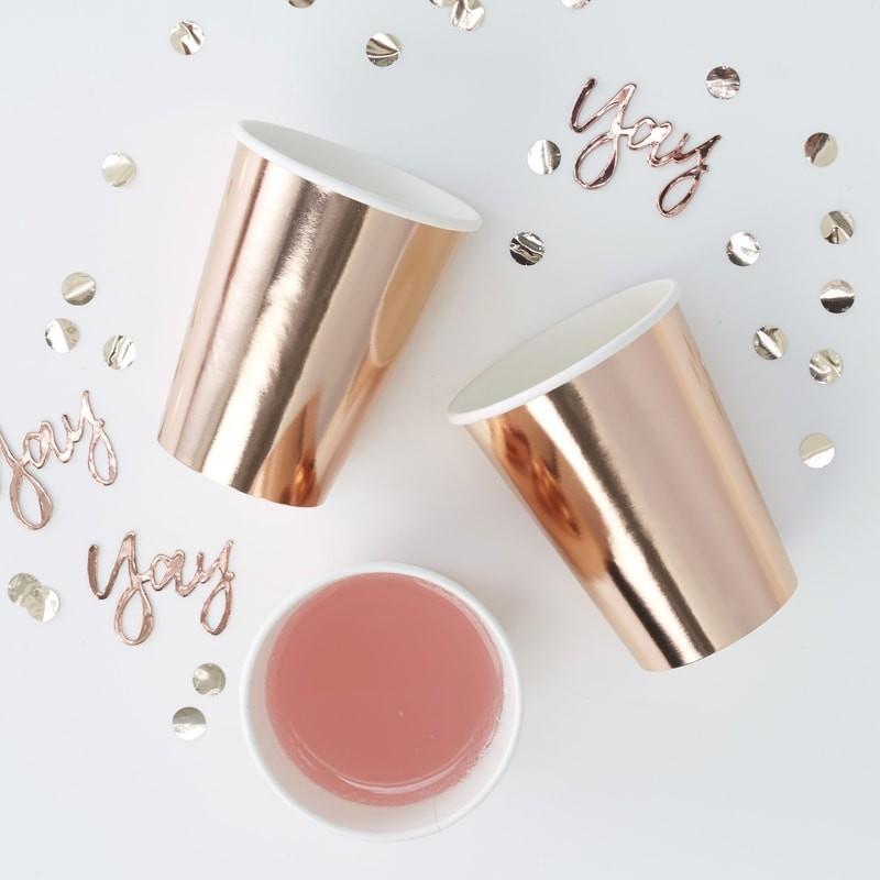 PICK N MIX - ROSE GOLD FOILED PAPER CUPS-CUPS-Partica Party