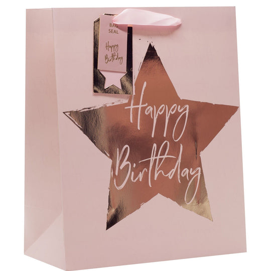 PINK STAR LARGE GIFT BAG