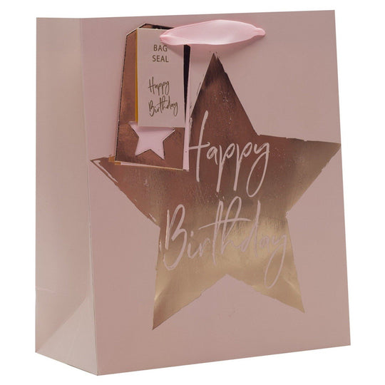 PINK STAR MEDIUM GIFT BAG
