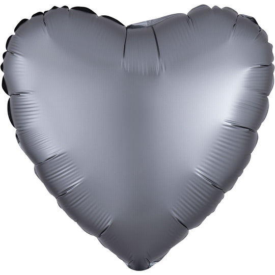 SATIN LUXE - HEART - GRAPHITE