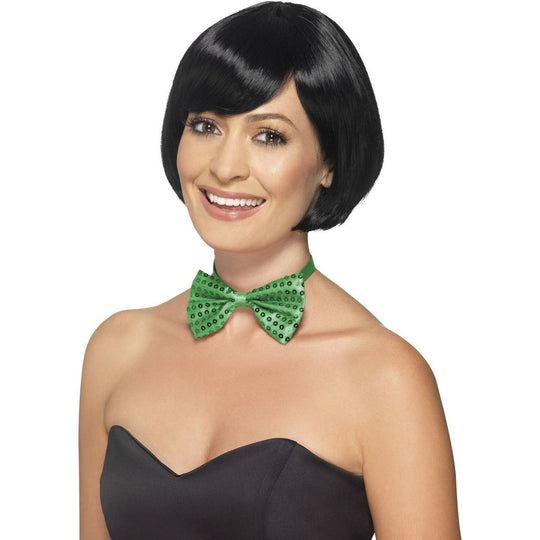 SEQUIN BOW TIE - GREEN