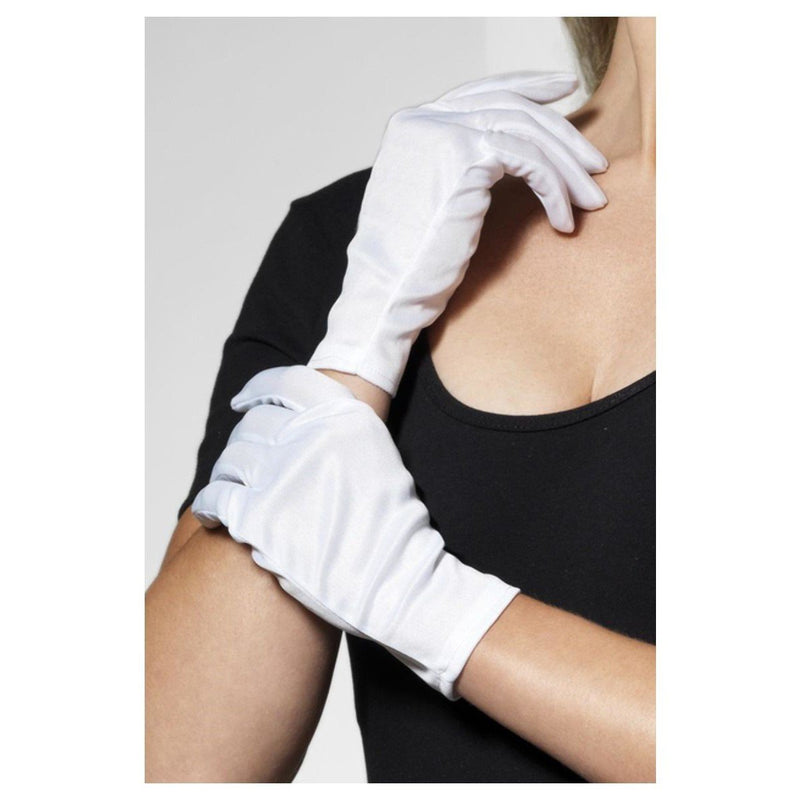 SHORT GLOVES - WHITE-ACCESSORY-Partica Party